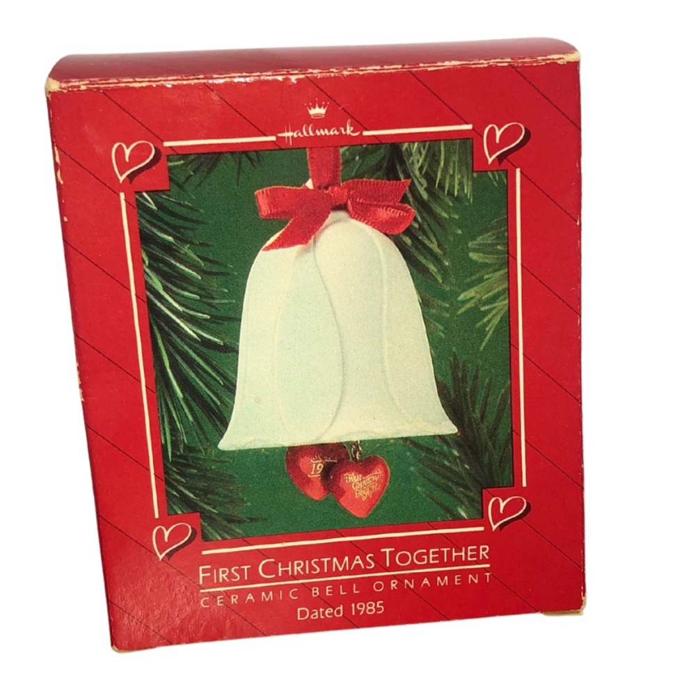 Vintage 1985 Hallmark “Our First Christmas Together” Ceramic Bell Ornament NWT